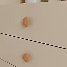 Bouton de meuble rond en bois effet chêne Ø.4,5 cm GoodHome Minzh