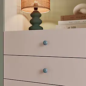 4 boutons de meuble ronds en porcelaine et métal bleu Ø.3 cm GoodHome Edern