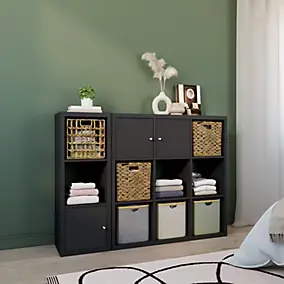 Étagère modulable 12 cubes avec 3 portes GoodHome Mixxit anthracite