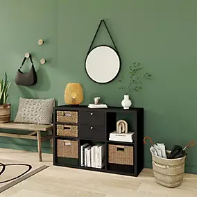 Étagère modulable 8 cubes avec 2 tiroirs GoodHome Mixxit noir