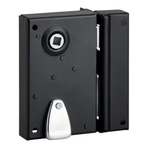 Serrure applique verticale 4G 70X110 noire droite, 2 clés