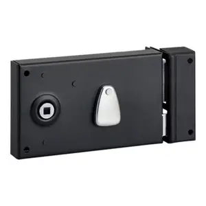 Serrure applique horizontale 4G 140X80 droite noire, 2 clés