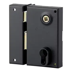 Serrure à cylindre applique verticale 73X125 gauche noire S
