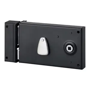 Serrure applique horizontale 4G 140X80 gauche noire, 2 clés