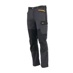 Pantalon de travail slim ALLMAN gris et noir, tissu extensible, 6 poches, poches genouillères, taille 40