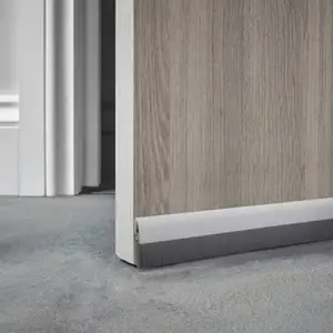 Bas de porte pvc brosse à visser silver 1m