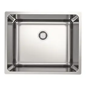 Évier sous plan en acier inoxydable 1 bac XS, L.54 x P.44 cm, GoodHome Villach