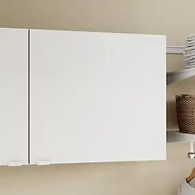 Meuble haut de cuisine 1 porte blanc l.60 x H.55 cm Izee