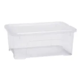 Boîte de rangement en plastique transparent 10L avec couvercle, GoodHome Kaze