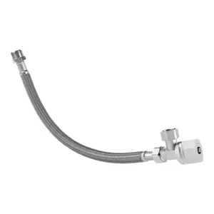 Kit raccordement WC 12x17 3/8" gris longueur 36 cm flexible antitorsion