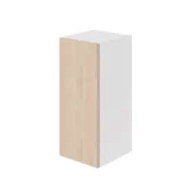 Meuble haut de cuisine avec 1 porte GoodHome Chia effet chêne clair et blanc L. 30 x H. 72 cm