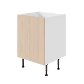 Meuble bas de cuisine avec 1 porte GoodHome Chia effet chêne clair et blanc L. 60 x H. 72 cm