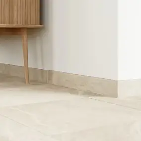 Plinthe carrelage effet pierre beige mocca L.45 x l.0,75 cm x ép.9,1 mm, Limo Mocca