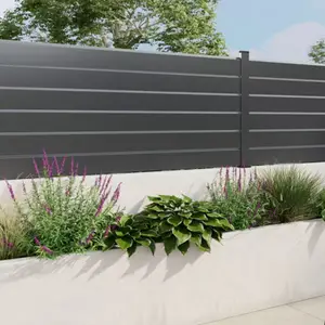 Lame de clôture aluminium persienne gris foncé NEVA 179,1 x 15,3 cm