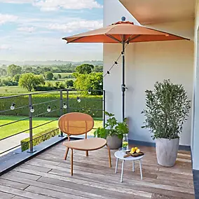 Chaise de jardin empilable acier et textilène orange GoodHome Matola