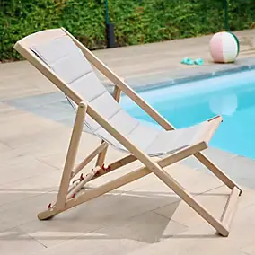Bain de soleil en bois marron GoodHome Riveo