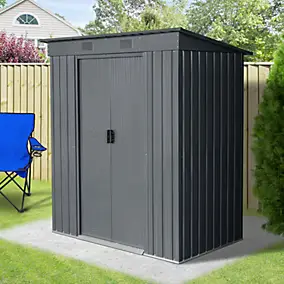 Abri de jardin en métal coloris gris ép.0,25 mm surface extérieure 1,91 m²
