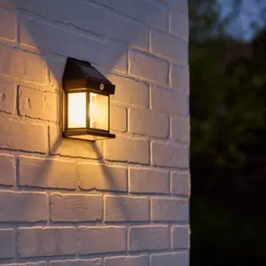 Applique murale solaire LED avec détecteur de mouvement infrarouge noir 3000 K IP44