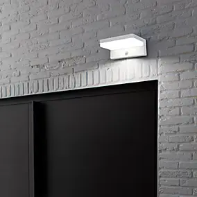 Applique solaire LED extérieur blanche 650 lm blanc froid IP54 détecteur de mouvement, GoodHome Woodruff