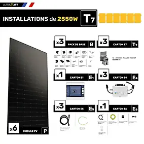 Kit panneau solaire Ultrawatt avec fixation joint debout 2550W