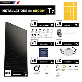 Kit panneau solaire Ultrawatt avec fixation joint debout 6800W