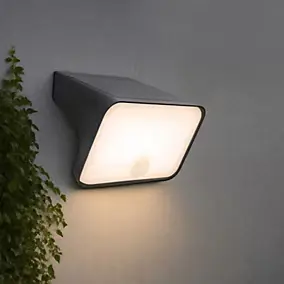 Applique murale solaire LED extérieur noir 900 lm détecteur de mouvement IP54, GoodHome Wendland