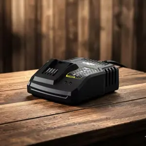 Chargeur rapide 18 V pour batteries lithium-ion noir compact