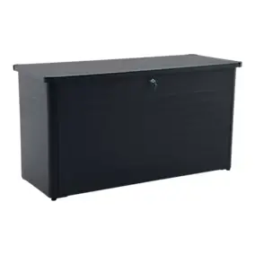 Coffre de jardin acier 744 L, l.160 x H.83 x P.65 cm, gris anthracite, Klikstrom Flato