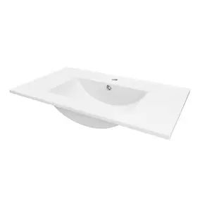 Plan vasque à encastrer en céramique blanc, l.81,5 cm, Opah
