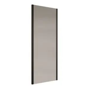 Paroi latérale de douche fixe en verre trempé fumé 8 mm profilé noir mat l. 78 à 80 x H. 200 cm