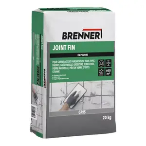 Joint fin gris ciment sac de 20 kg pour carrelage et pierre naturelle