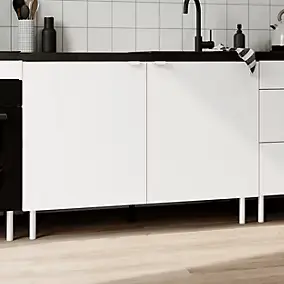 Meuble bas de cuisine 2 portes blanc l.120 x H.86 cm Izee