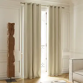 Rideau thermique à œillets beige l.140 x H.260 cm GoodHome Novan