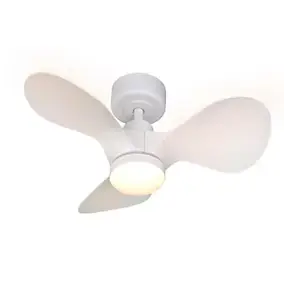 Ventilateur de plafond avec éclairage LED métal blanc Ø.61 cm - Télécommande incluse