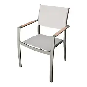 Fauteuil de jardin empilable aluminium vert GoodHome Pistache