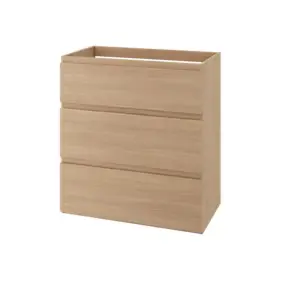 Meuble sous vasque à poser effet chêne clair 3 tiroirs l.80 x H.86,5 x P.45 cm GoodHome Imandra