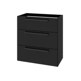 Meuble sous vasque à poser noir mat 3 tiroirs l.80 x H.86,5 x P.45 cm GoodHome Imandra