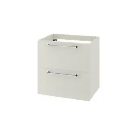 Meuble sous vasque suspendu gris galet 2 tiroirs l.60 x H.60 x P.45 cm GoodHome Imandra