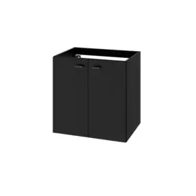 Meuble sous vasque suspendu noir mat 2 portes l.60 x H.60 x P.45 cm GoodHome Imandra