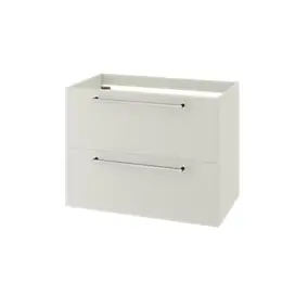 Meuble sous vasque suspendu gris galet 2 tiroirs l.80 x H.60 x P.45 cm GoodHome Imandra