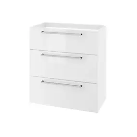 Meuble sous vasque à poser blanc brillant 3 tiroirs l.80 x H.86,5 x P.45 cm GoodHome Imandra