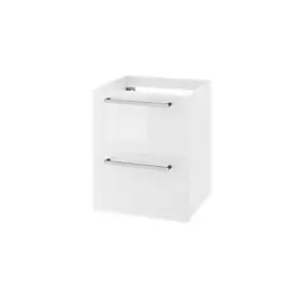 Meuble sous vasque suspendu blanc brillant 2 tiroirs l.50 x H.60 x P.45 cm GoodHome Imandra