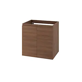 Meuble sous vasque suspendu effet chêne foncé 2 portes l.60 x H.60 x P.45 cm GoodHome Imandra