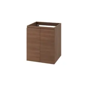 Meuble sous vasque suspendu effet chêne foncé 2 portes l.50 x H.60 x P.45 cm GoodHome Imandra