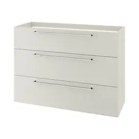 Meuble sous vasque à poser gris galet 3 tiroirs l.120 x H.86,5 x P.45 cm, GoodHome Imandra