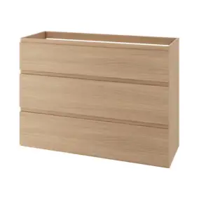 Meuble sous vasque à poser effet chêne clair 3 tiroirs l.120 x H.86,5 x P.45 cm, GoodHome Imandra