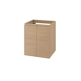 Meuble sous vasque suspendu effet chêne clair 2 portes l.50 x H.60 x P.45 cm GoodHome Imandra