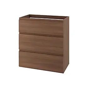 Meuble sous vasque à poser effet chêne foncé 3 tiroirs l.80 x H.86,5 x P.45 cm GoodHome Imandra