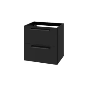 Meuble sous vasque suspendu noir mat 2 tiroirs l.60 x H.60 x P.45 cm GoodHome Imandra