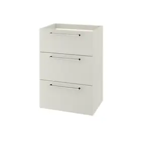 Meuble sous vasque à poser gris galet 3 tiroirs l.60 x H.86,5 x P.45 cm GoodHome Imandra